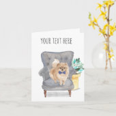 Persoonlijke tekst Pomeranian wenskaart blauw Kaart (Gele Bloem)