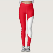 Persoonlijke Tekst Rode Witte Kat Moeder Naam Over Leggings (Voorkant)