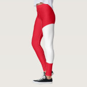 Persoonlijke Tekst Rode Witte Kat Moeder Naam Over Leggings (Links)