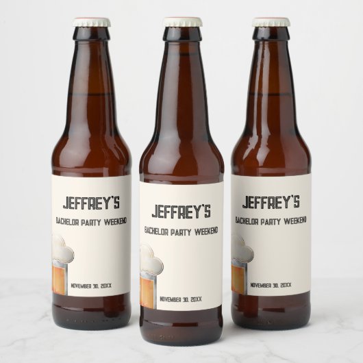 Persoonlijke tekst vrijgezellenfeest weekend bier etiket (Flessen)
