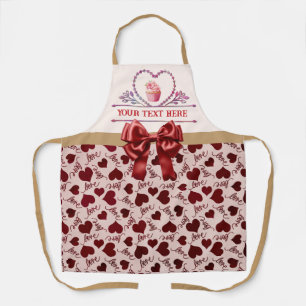 Persoonlijke tekst, waterverf hart en cupcake schort