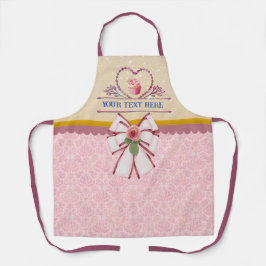 Persoonlijke tekst, waterverf hart en cupcake schort