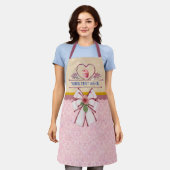 Persoonlijke tekst, waterverf hart en cupcake schort (Gedragen)