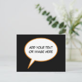 persoonlijke tekstballon voor cartoon briefkaart (Staand voorkant)