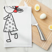 Persoonlijke tekstnaam Kitchen Towel Couple Theedoek (Quarter Fold)