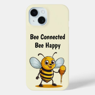 Persoonlijke telefoonhoesje met cartoon honingbij iPhone 15 case
