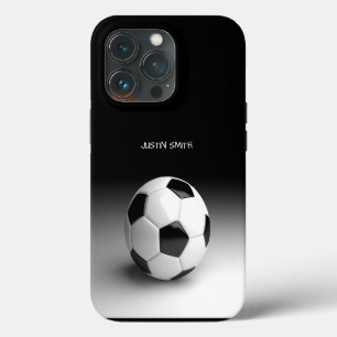 Persoonlijke telefoonhoesje met voetbal zwart iPhone 13 pro hoesje