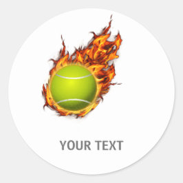 Persoonlijke tennis-bal op brandtennisthema Gift Ronde Sticker