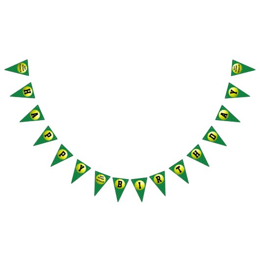 Persoonlijke Tennis Ball Happy Birthday Vlaggetjes (Alle)