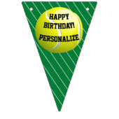 Persoonlijke Tennis Ball Happy Birthday Vlaggetjes (Eerste vlag)
