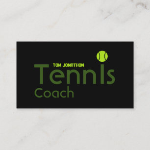 Persoonlijke Tennis Coach Zwart Visitekaartje