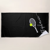 Persoonlijke Tennis Elegant Monogrammed Strandlaken (Voorkant)