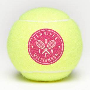 Persoonlijke Tennis Monogram Name Love Roze Tennisballen