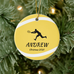 Persoonlijke Tennis Player Sportpagina's voor atle Keramisch Ornament