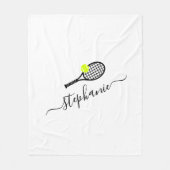 Persoonlijke Tennis Script Name White Fleece Deken (Voorkant)