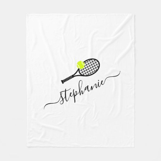 Persoonlijke Tennis Script Name White Fleece Deken (Voorkant)