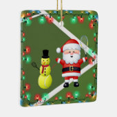Persoonlijke Tennis Snowman en Santa Claus Keramisch Ornament (Rechts)