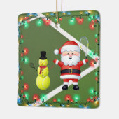Persoonlijke Tennis Snowman en Santa Claus Keramisch Ornament (Links)