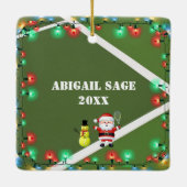 Persoonlijke Tennis Snowman en Santa Claus Keramisch Ornament (Achterkant)
