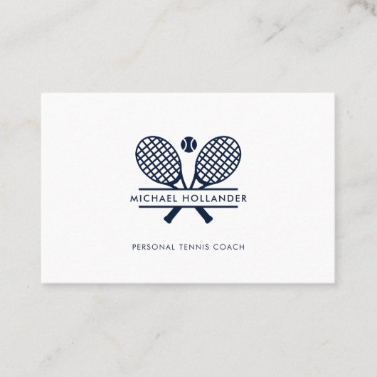 Persoonlijke tenniscoach minimalistische trainer visitekaartje (Voorkant)