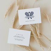 Persoonlijke tenniscoach minimalistische trainer visitekaartje