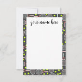 Persoonlijke Tennisracket Notitiekaarten (Voorkant)