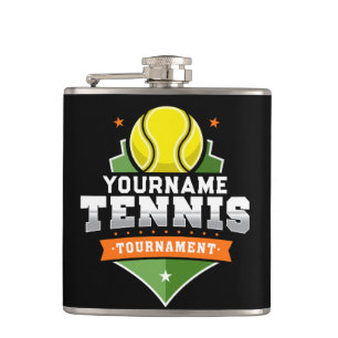 Persoonlijke Tennisspeler NAAM Varsity Toernooi Heupfles