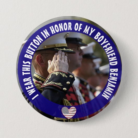 Persoonlijke ter ere van mijn vriend knoop ronde button 7,6 cm (Voorkant)