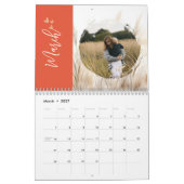Persoonlijke Terracotta Boho Script Familie Foto Kalender (Mar 2027)