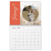 Persoonlijke Terracotta Boho Script Familie Foto Kalender (Jan 2027)