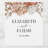 Persoonlijke Terracotta Herfst Huwelijk Wijn Etiket (Enkel label)