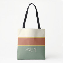 Persoonlijke Terracotta Salie Monogram Tote Tas