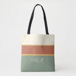 Persoonlijke Terracotta Salie Monogram Tote Tas