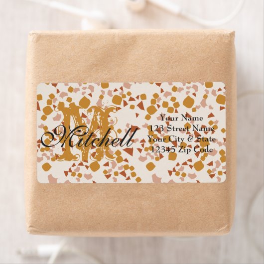 Persoonlijke terrazzo verzendadreslabels etiket (Insitu)