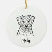 Persoonlijke Terriër Hond Kerstmis Keramisch Ornament (Voorkant)