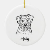 Persoonlijke Terriër Hond Kerstmis Keramisch Ornament (Achterkant)