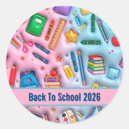 Persoonlijke terug naar school 2026 ronde sticker