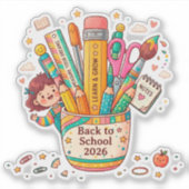 Persoonlijke Terug naar School 2026 Sticker (Voorkant)