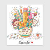Persoonlijke Terug naar School 2026 Sticker (Vel)
