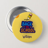 Persoonlijke "Terug naar school" pret-doodle Ronde Button 7,6 Cm (Voorkant /achterkant)