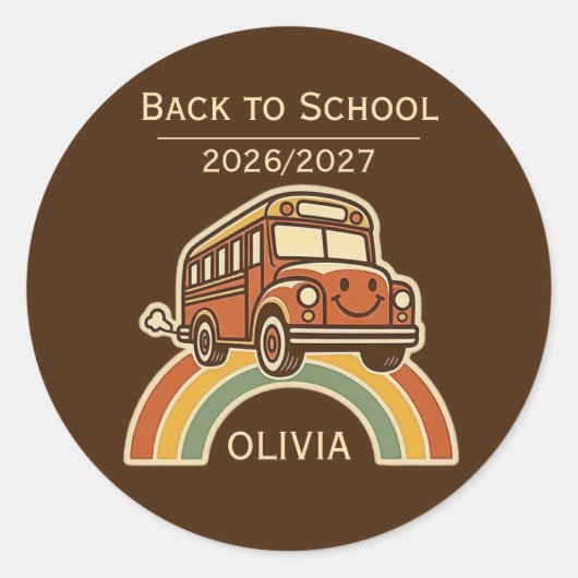 Persoonlijke 'Terug naar school'-ronde stickers (Voorkant)
