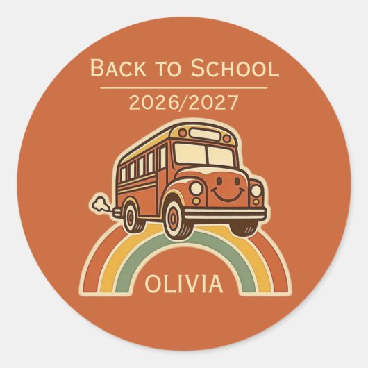 Persoonlijke 'Terug naar school'-ronde stickers (Voorkant)