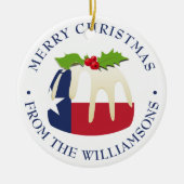 Persoonlijke TEXAS VLAG KERSTPUDDING Cadeau Keramisch Ornament (Voorkant)