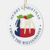 Persoonlijke TEXAS VLAG KERSTPUDDING Cadeau Keramisch Ornament (Links)