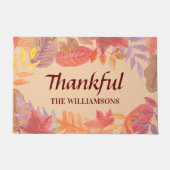 Persoonlijke Thankful Fall leves Doormat Deurmat (Voorkant)