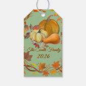 Persoonlijke Thanksgiving Aangepaste Herfst Cadeaulabel (Voorkant)