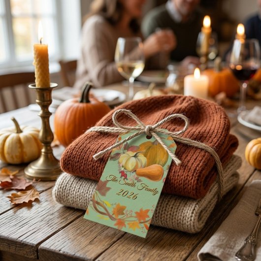 Persoonlijke Thanksgiving Aangepaste Herfst Cadeaulabel