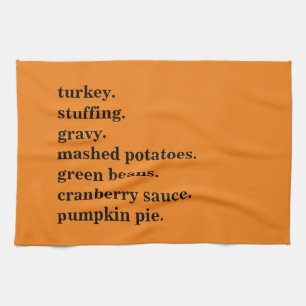 Persoonlijke Thanksgiving Eten Dinerlijst Theedoek