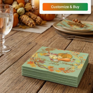 Persoonlijke Thanksgiving Herenigde herfsttafeldec Servet