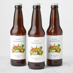 Persoonlijke Thanksgiving Herfst Herfst Pompoenen Bier Etiket
